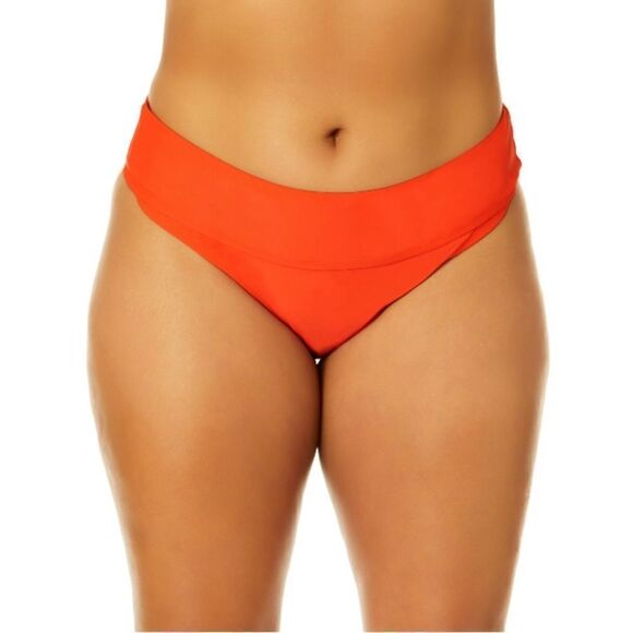 Bikini, Ruffled Plunge Top & Mid Rise High Cut Bottoms Swimsuit 2-Piece Size 3X - Picture 7 of 10